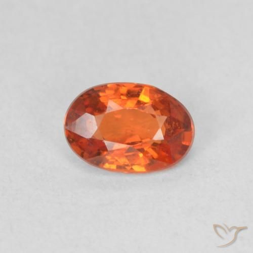 0.54ct 天然 红橙色 蓝宝石, 椭圆形, VVS