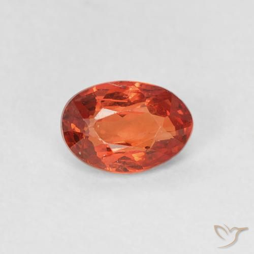 0.63ct 天然 红橙色 蓝宝石, 椭圆形, VVS-VS
