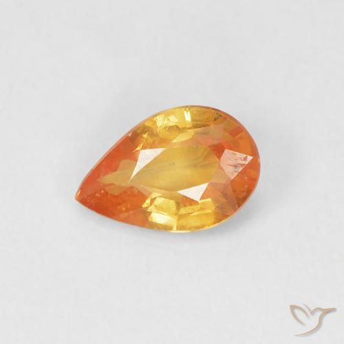 0.52ct 天然 亮橙色 蓝宝石, 梨形, VVS-VS