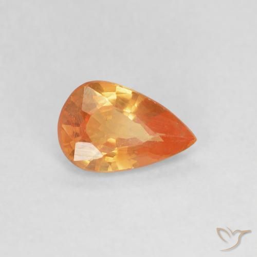 0.41ct 天然 亮橙色 蓝宝石, 梨形, VVS-VS