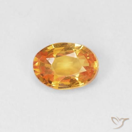 0.55ct 天然 橙金 蓝宝石, 椭圆形, VVS-VS