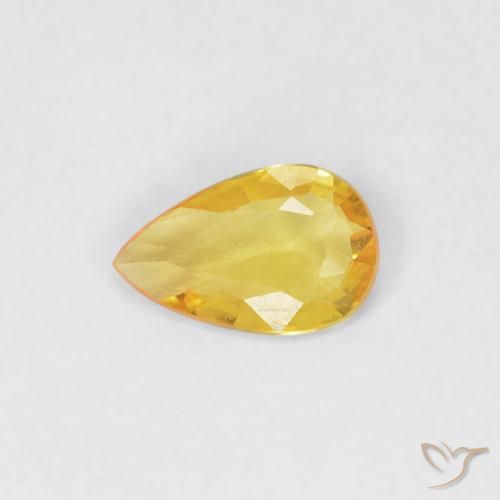 0.30ct 天然 金色 蓝宝石, 梨形, VVS-VS