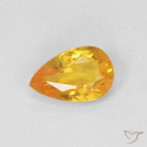0.46ct 天然 中橙 蓝宝石, 梨形, VS