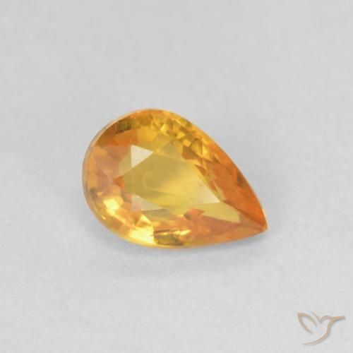0.49ct 天然 中橙 蓝宝石, 梨形, VVS-VS