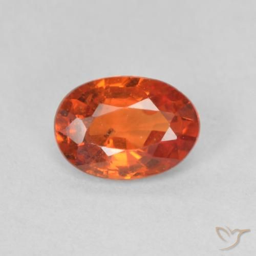 0.55ct 天然 红橙色 蓝宝石, 椭圆形, VS