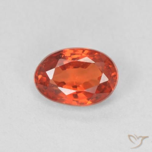 0.55ct 天然 红橙色 蓝宝石, 椭圆形, VVS-VS
