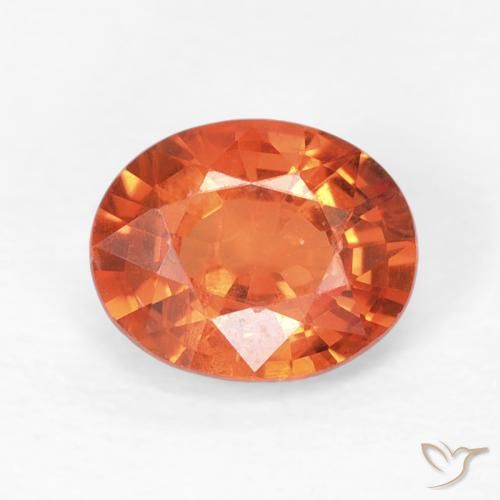 0.77ct 天然 火橙 蓝宝石, 椭圆形, VS