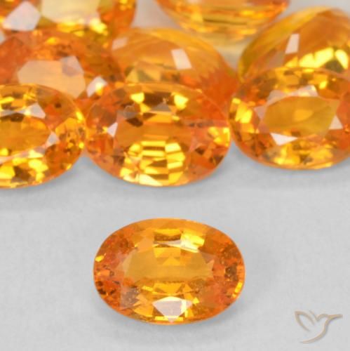 0.60ct 天然 中橙 蓝宝石, 椭圆形, VVS-VS