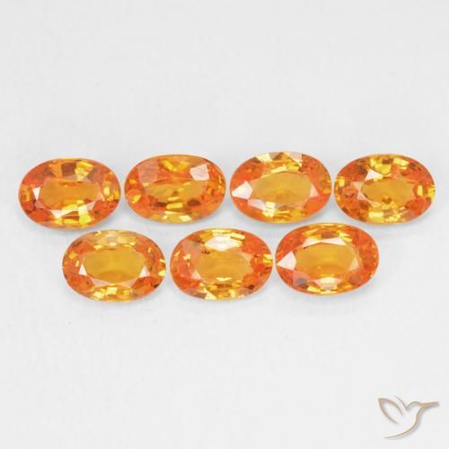 0.64ct 天然 亮橙色 蓝宝石, 椭圆形, VVS-VS
