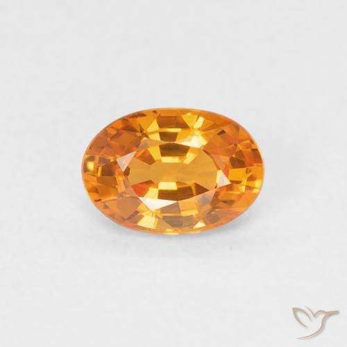 0.61ct 天然 亮橙色 蓝宝石, 椭圆形, VVS-VS