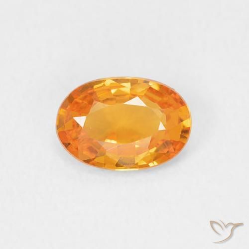 0.51ct 天然 亮橙色 蓝宝石, 椭圆形, VVS-VS