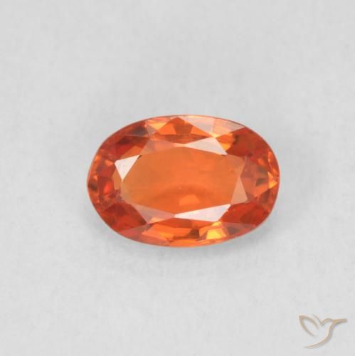 0.68ct 天然 火橙 蓝宝石, 椭圆形, VVS-VS