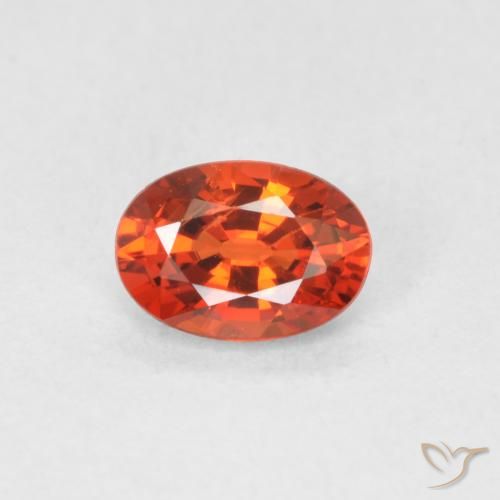 0.59ct 天然 红橙色 蓝宝石, 椭圆形, VVS-VS