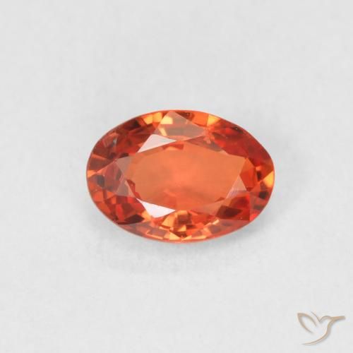 0.60ct 天然 红橙色 蓝宝石, 椭圆形, VVS-VS