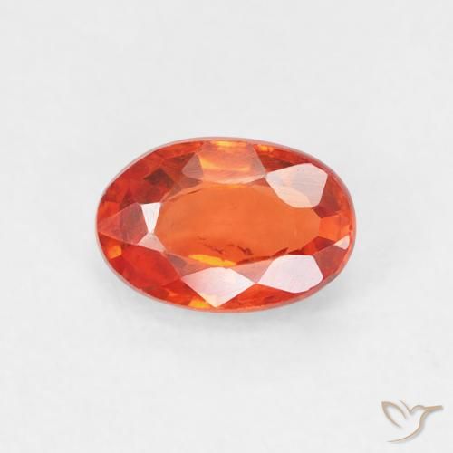 0.69ct 天然 红橙色 蓝宝石, 椭圆形, VS