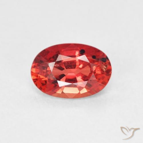 0.65ct 天然 深红色 蓝宝石, 椭圆形, VS