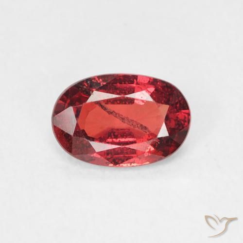 0.56ct 天然 深红色 蓝宝石, 椭圆形, SI