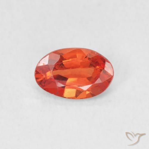 0.54ct 天然 红橙色 蓝宝石, 椭圆形, VVS-VS