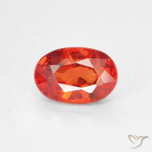 0.83ct 天然 暖橙 蓝宝石, 椭圆形, VS