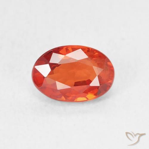 0.76ct 天然 红橙色 蓝宝石, 椭圆形, VS