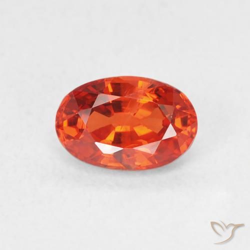0.72ct 天然 火橙 蓝宝石, 椭圆形, VS