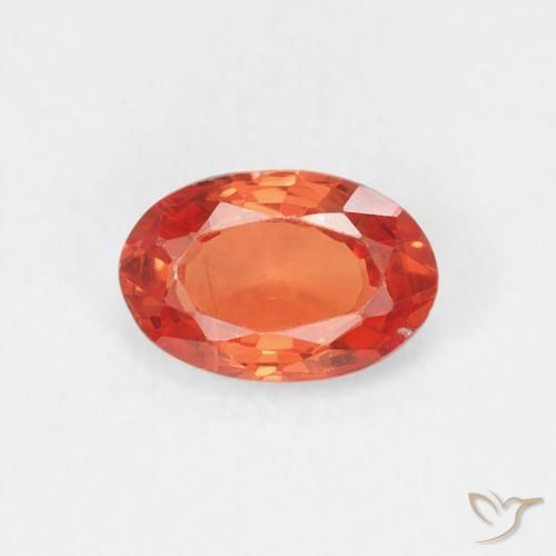 0.56ct 天然 暖橙 蓝宝石, 椭圆形, VS