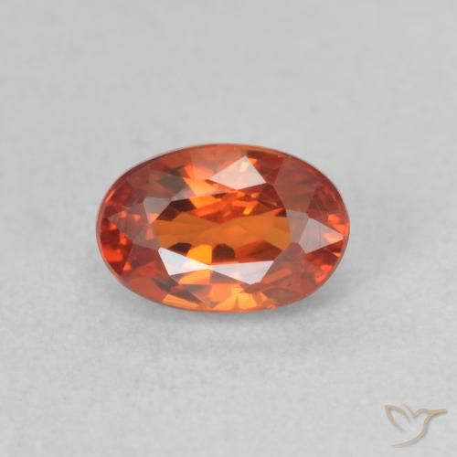 0.84ct 天然 红橙色 蓝宝石, 椭圆形, VVS-VS