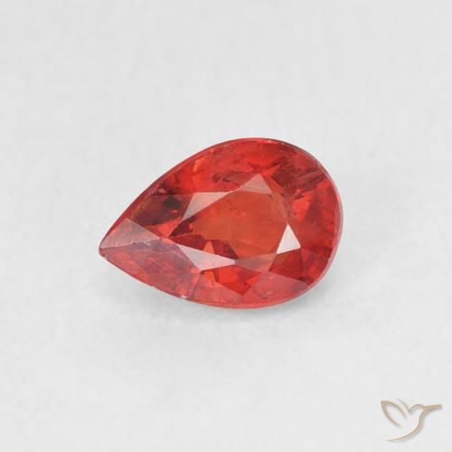 0.68ct 天然 火红 蓝宝石, 梨形, VS
