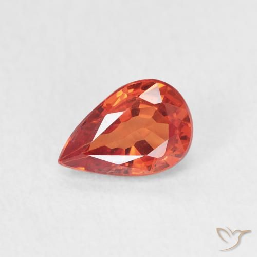 0.63ct 天然 暖橙 蓝宝石, 梨形, VS