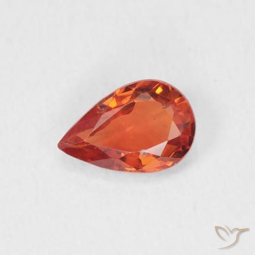 0.50ct 天然 中橙 蓝宝石, 梨形, VS