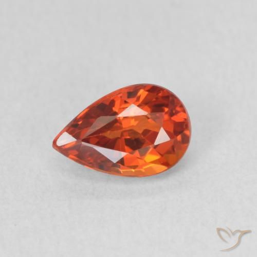 0.69ct 天然 红橙色 蓝宝石, 梨形, VVS-VS