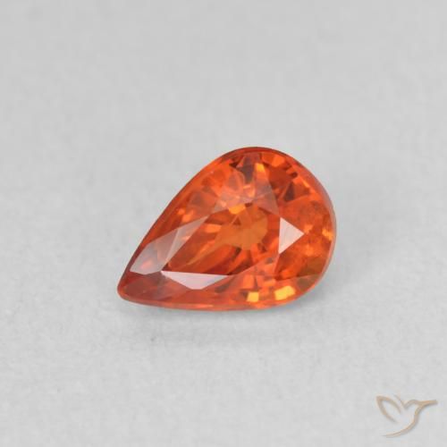 0.58ct 天然 红橙色 蓝宝石, 梨形, VS