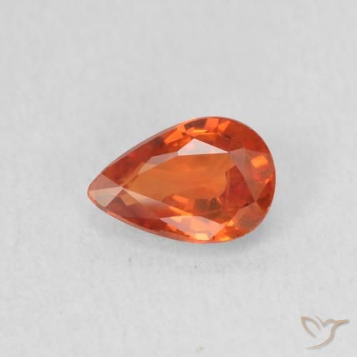 0.53ct 天然 中橙 蓝宝石, 梨形, VS