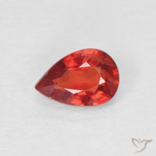 0.57ct 天然 亮红 蓝宝石, 梨形, VS