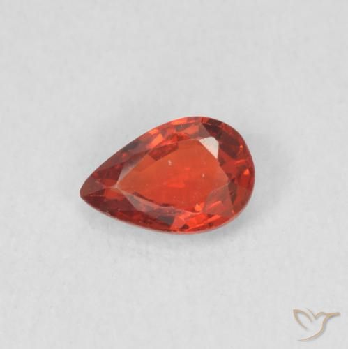 0.42ct 天然 深红色 蓝宝石, 梨形, VS