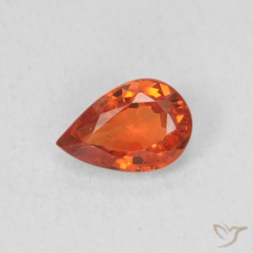 0.59ct 天然 红橙色 蓝宝石, 梨形, VS