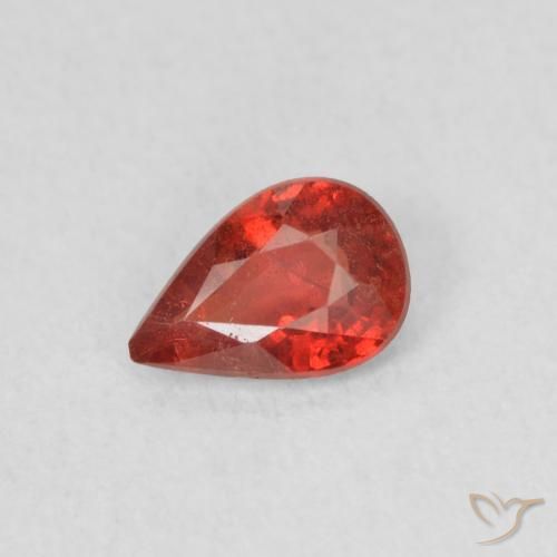 0.43ct 天然 明亮的深红色 蓝宝石, 梨形, VS