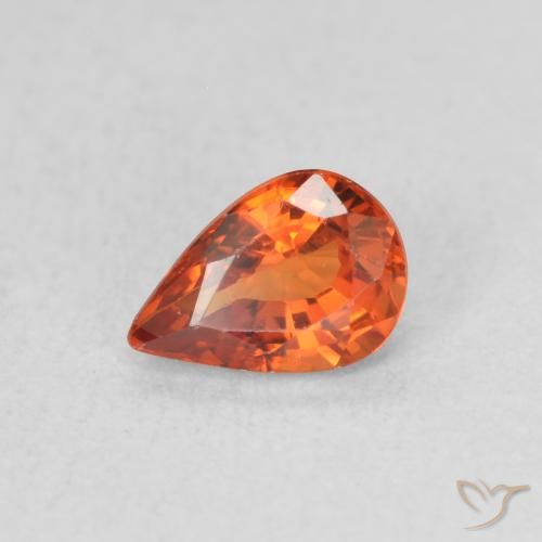 0.61ct 天然 火橙 蓝宝石, 梨形, VVS-VS