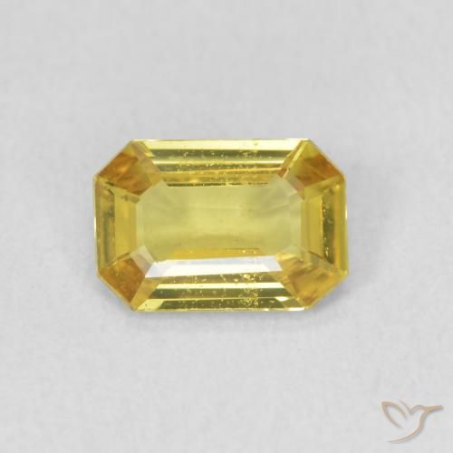 0.57ct 天然 中黄色 蓝宝石, 祖母绿式切割, VVS-VS