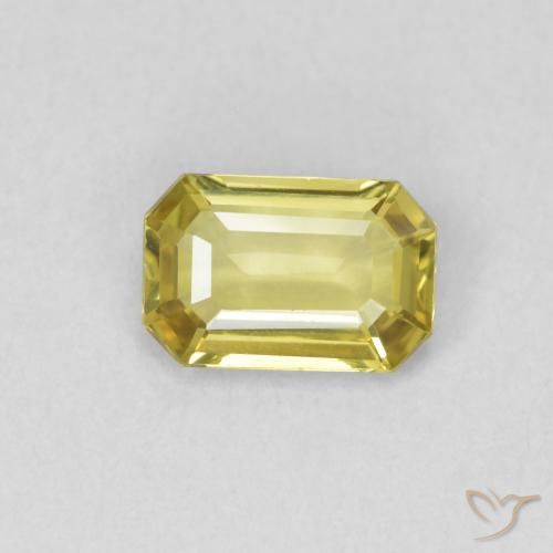 0.65ct 天然 中黄色 蓝宝石, 祖母绿式切割, VVS