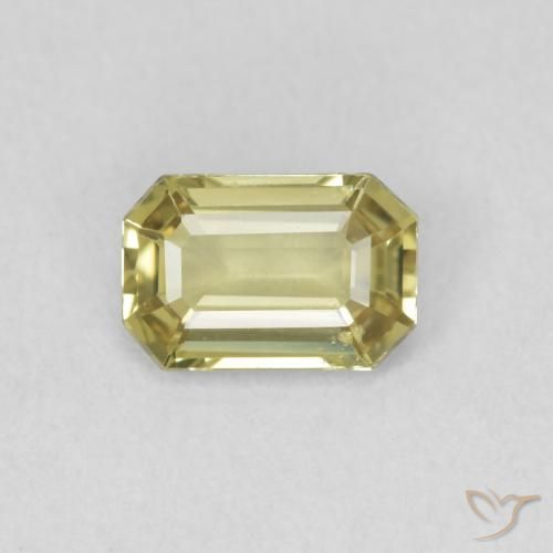 0.70ct 天然 淡黄色 蓝宝石, 祖母绿式切割, VVS