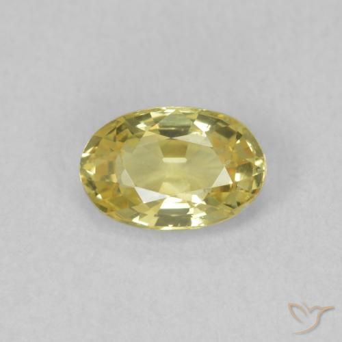 0.55ct 天然 中黄色 蓝宝石, 椭圆形, VVS-VS
