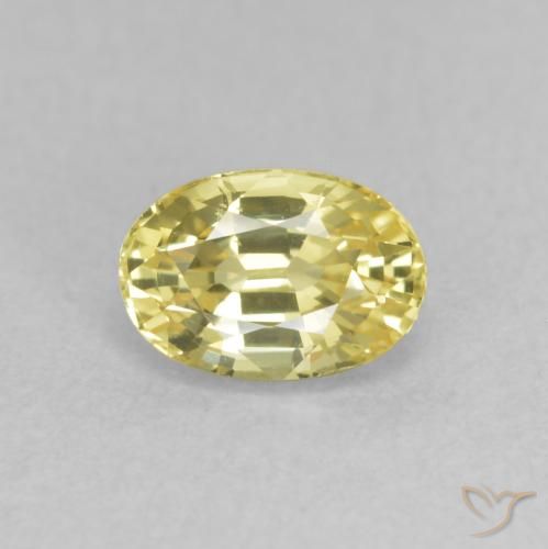 0.81ct 天然 淡黄色 蓝宝石, 椭圆形, VVS