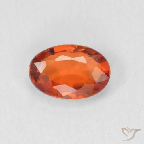 0.64ct 天然 红橙色 蓝宝石, 椭圆形, VVS
