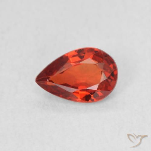 0.47ct 天然 火红 蓝宝石, 梨形, VVS