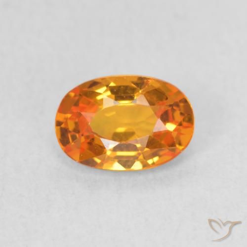 0.64ct 天然 亮橙色 蓝宝石, 椭圆形, VVS