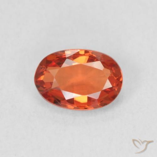 0.62ct 天然 火橙 蓝宝石, 椭圆形, VVS