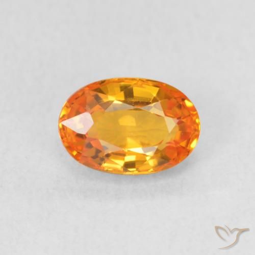 0.64ct 天然 亮橙色 蓝宝石, 椭圆形, VVS