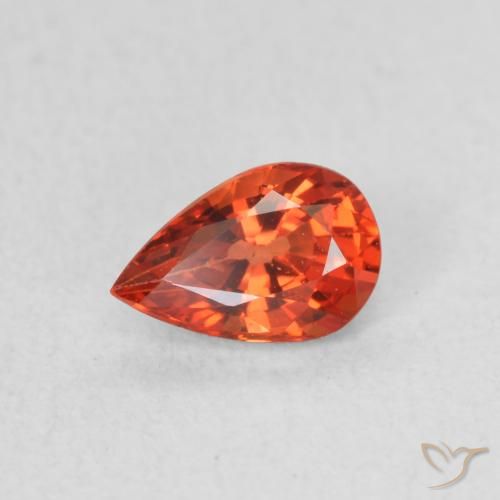 0.49ct 天然 红橙色 蓝宝石, 梨形, VVS