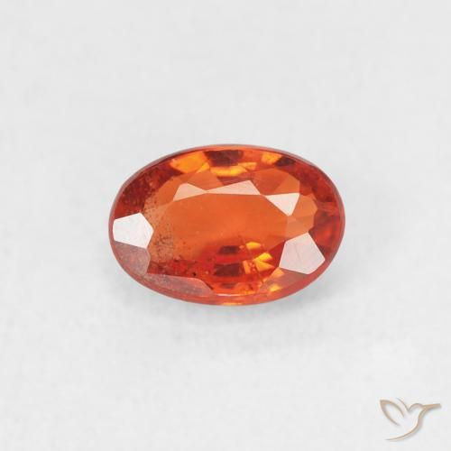 0.58ct 天然 火橙 蓝宝石, 椭圆形, VS